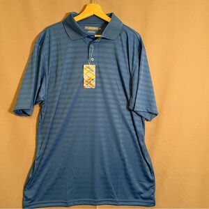 Eversole Run NWT Men’s Blue Polo Golf Shirt Moisture Wicking UV Protection Sz L